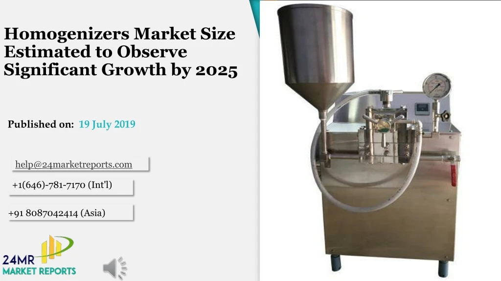 homogenizers market size estimated to observe significant growth by 2025