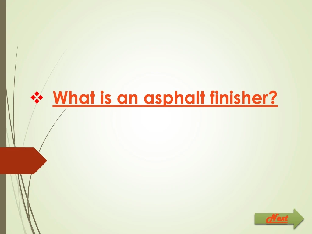what is an asphalt finisher