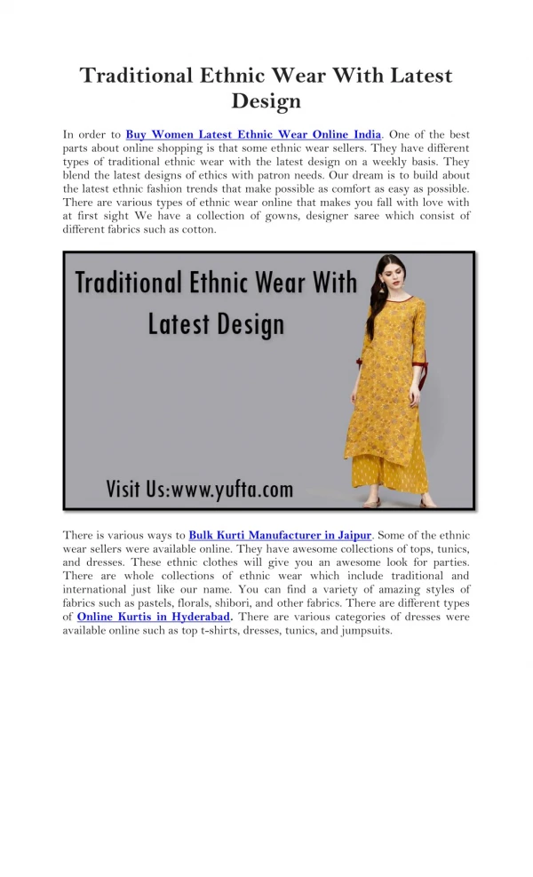Traditional Ethnic Wear With Latest Design