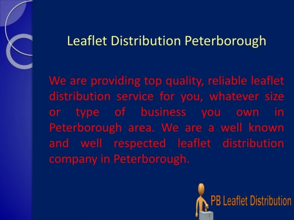 Leaflet Distribution Peterborough