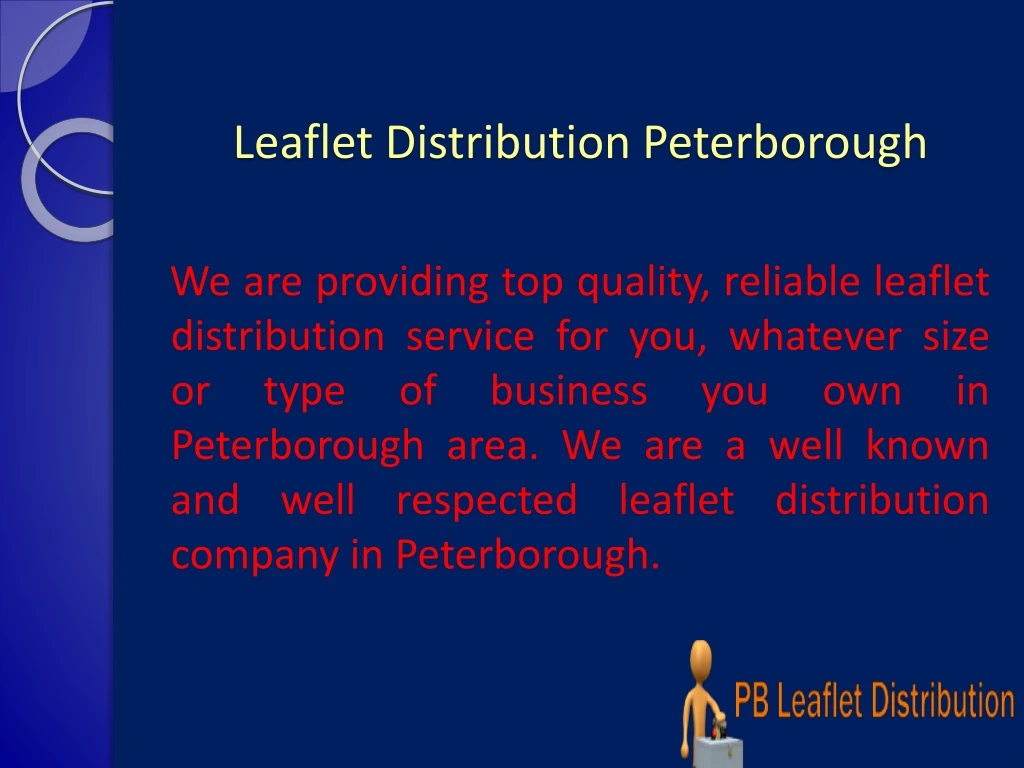 leaflet distribution peterborough
