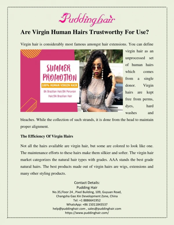 Are Virgin Human Hairs Trustworthy For Use?