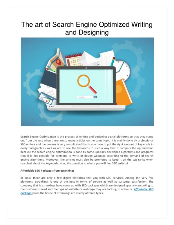 The art of Search Engine Optimized Writing and Designing