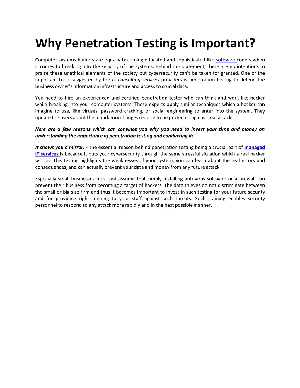 why penetration testing is important