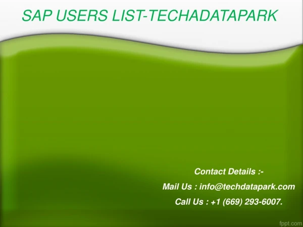 SAP Users Email List | SAP Users List