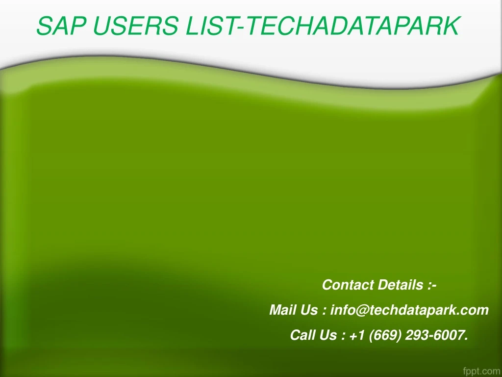 sap users list techadatapark