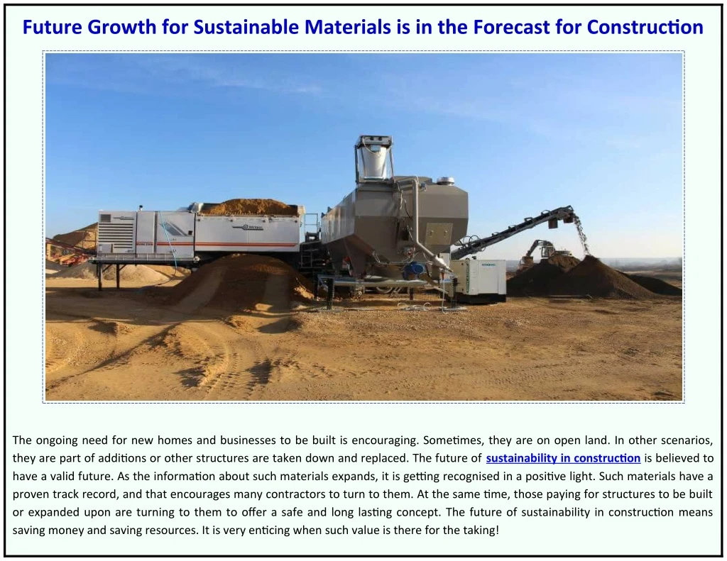 future growth for sustainable materials