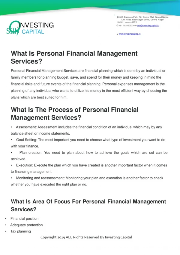 What Is Personal Financial Management Services?