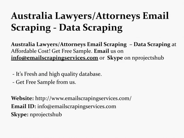 Australia LawyersAttorneys Email Scraping - Data Scraping