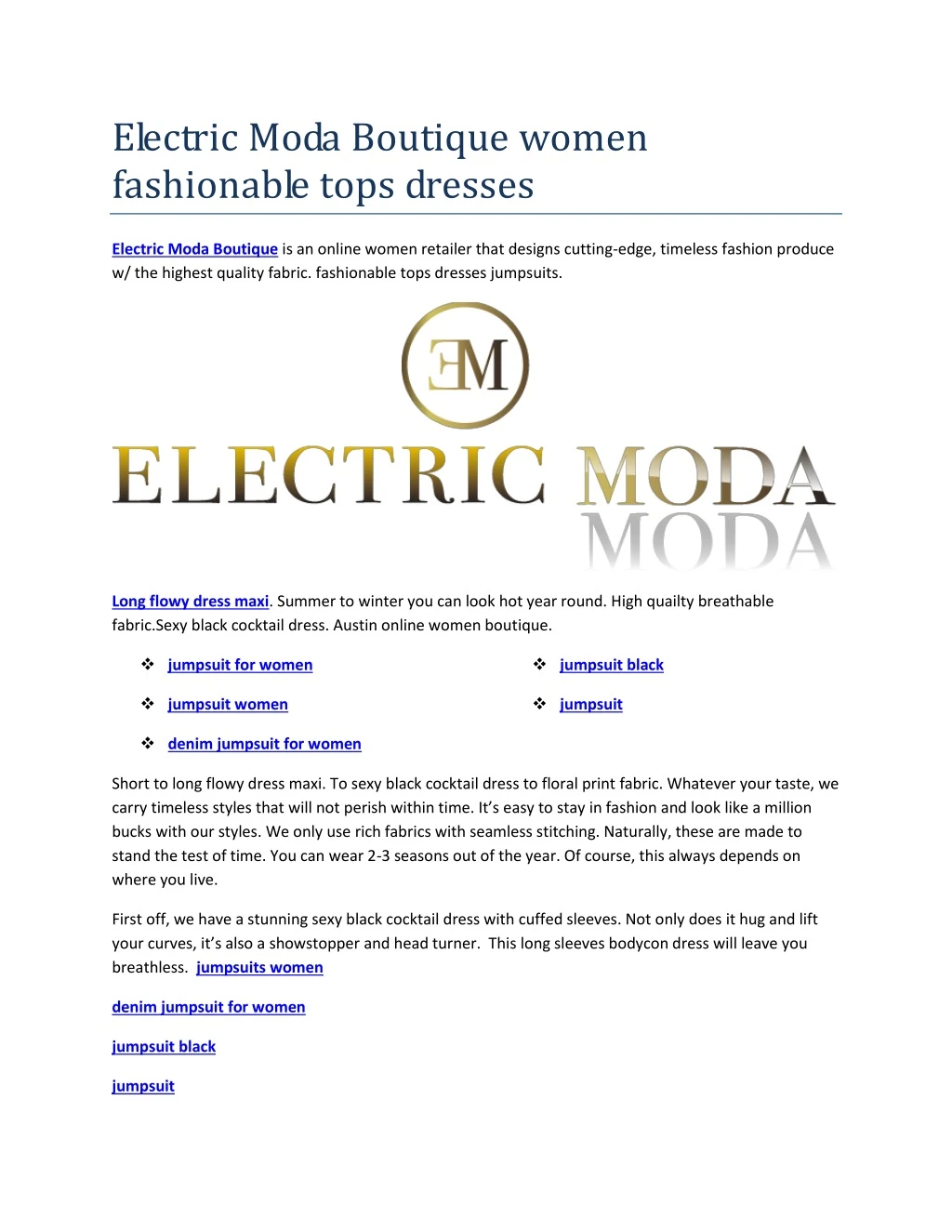 electric moda boutique women fashionable tops