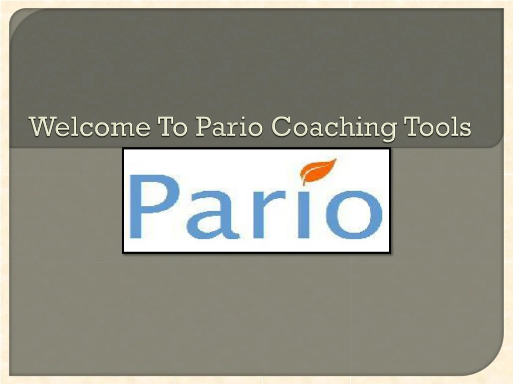 welcome to pario coaching tools