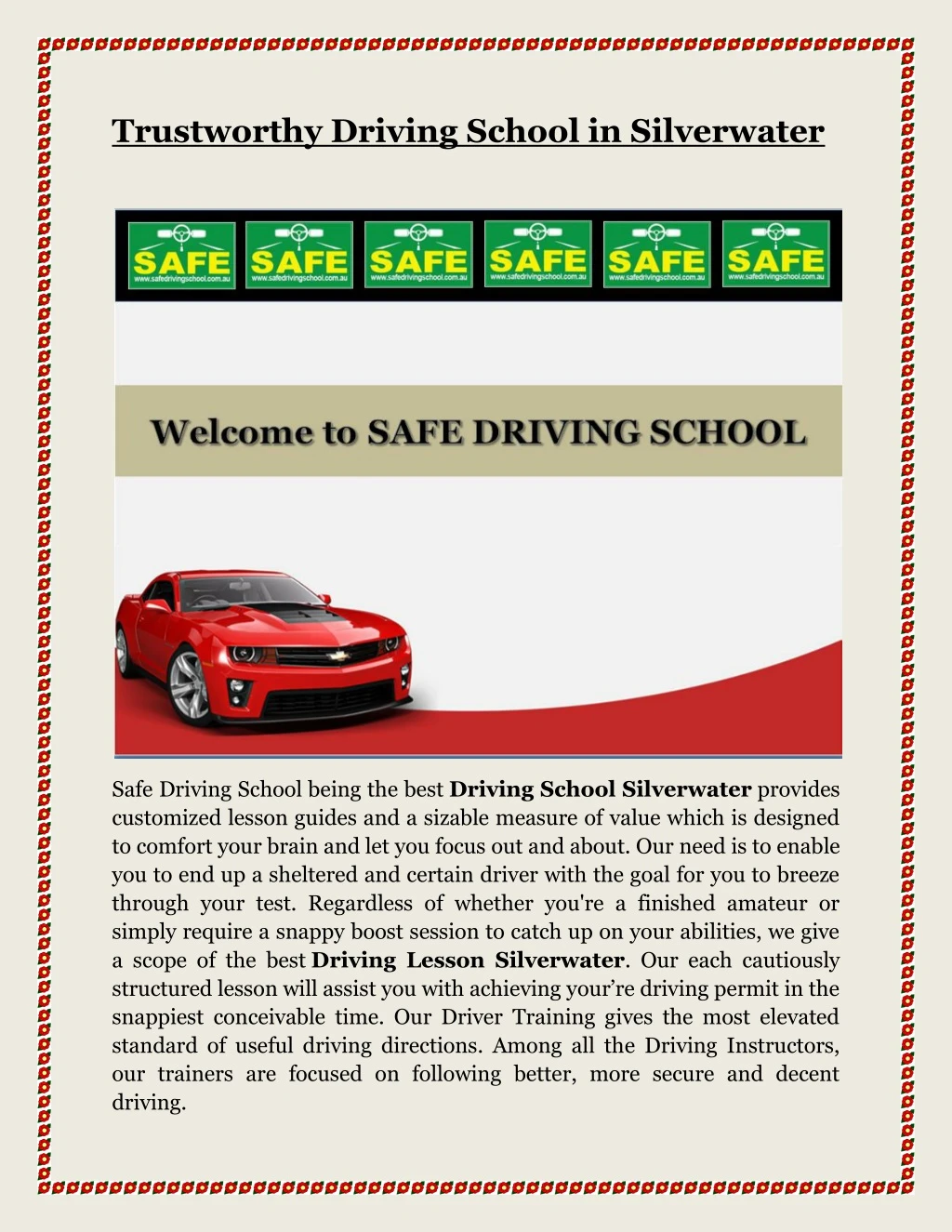 trustworthy driving school in silverwater