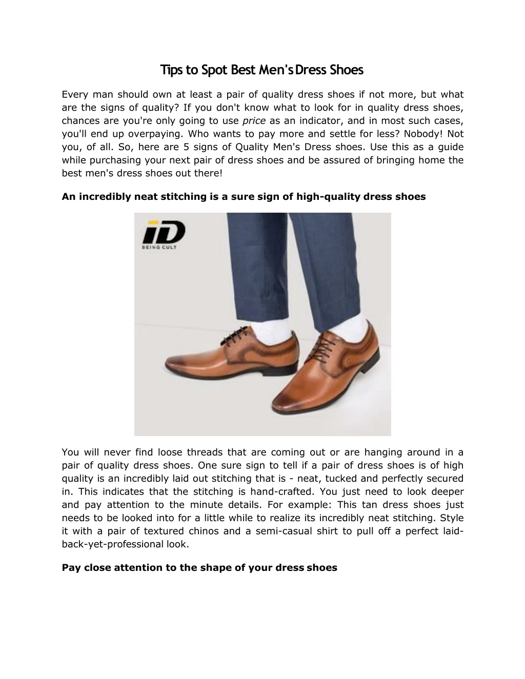 tips to spot best men s dress shoes every