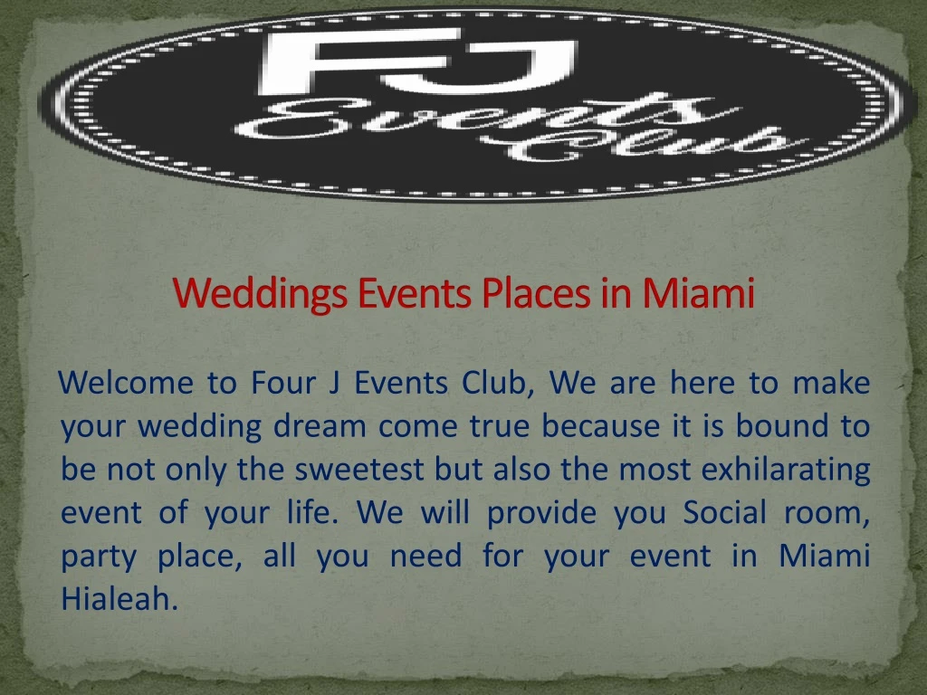 weddings events places in miami