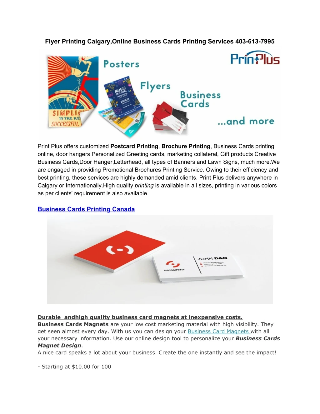 flyer printing calgary online business cards