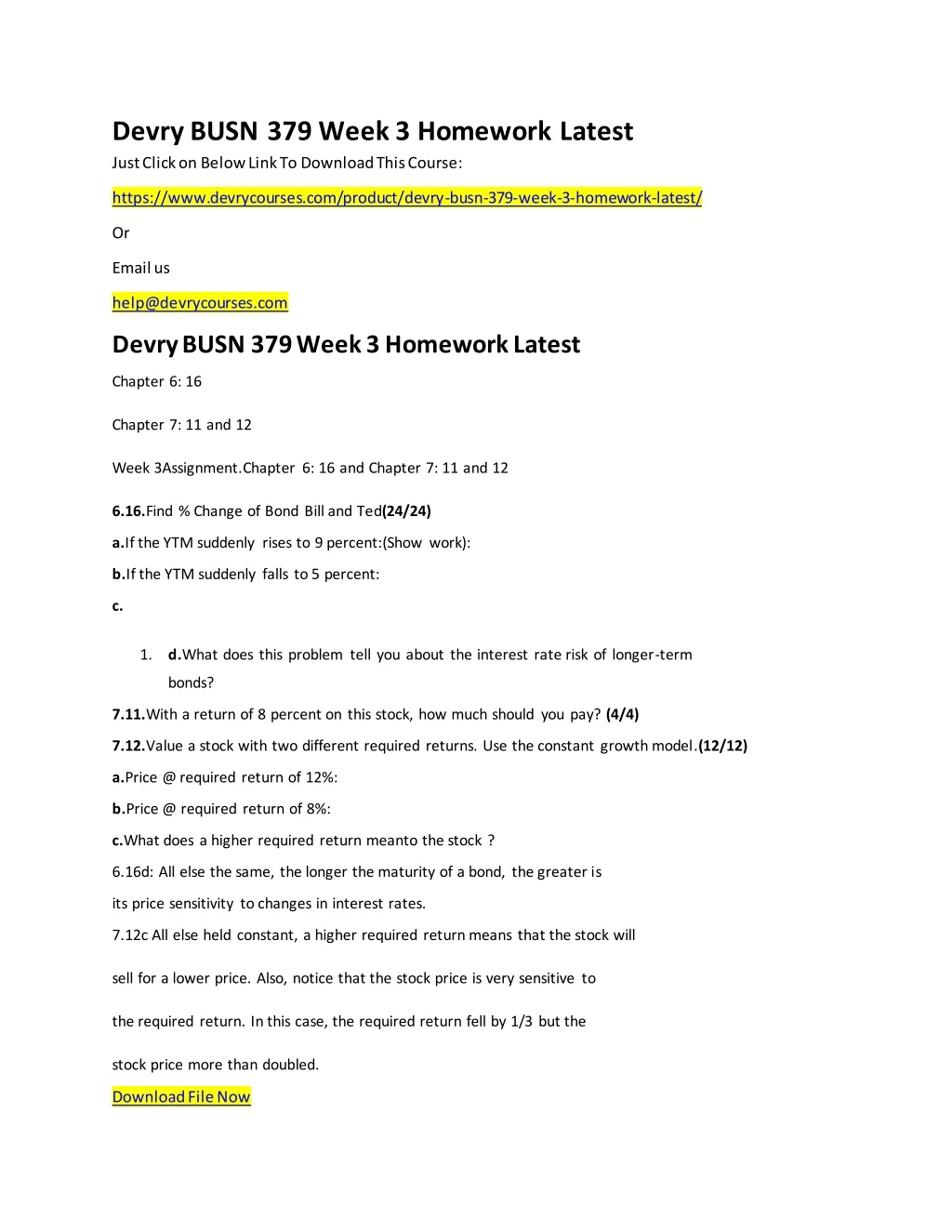 devry busn 379 week 3 homework latest just click