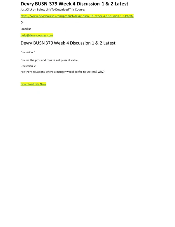 devry busn 379 week 4 discussion 1 2 latest just