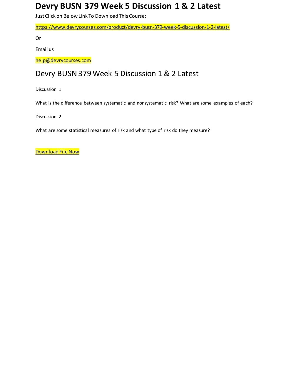 devry busn 379 week 5 discussion 1 2 latest just