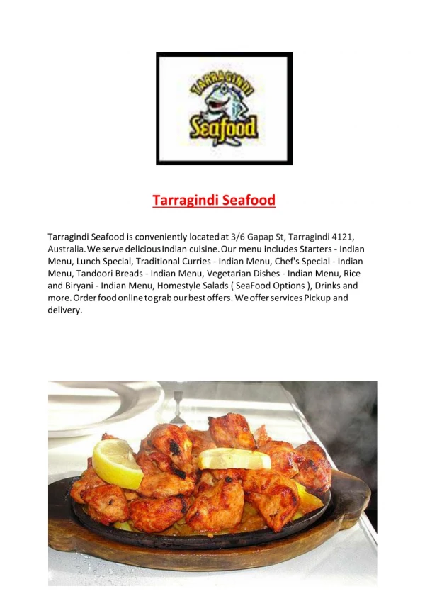 15% Off - Tarragindi Seafood-Tarragindi - Order Food Online