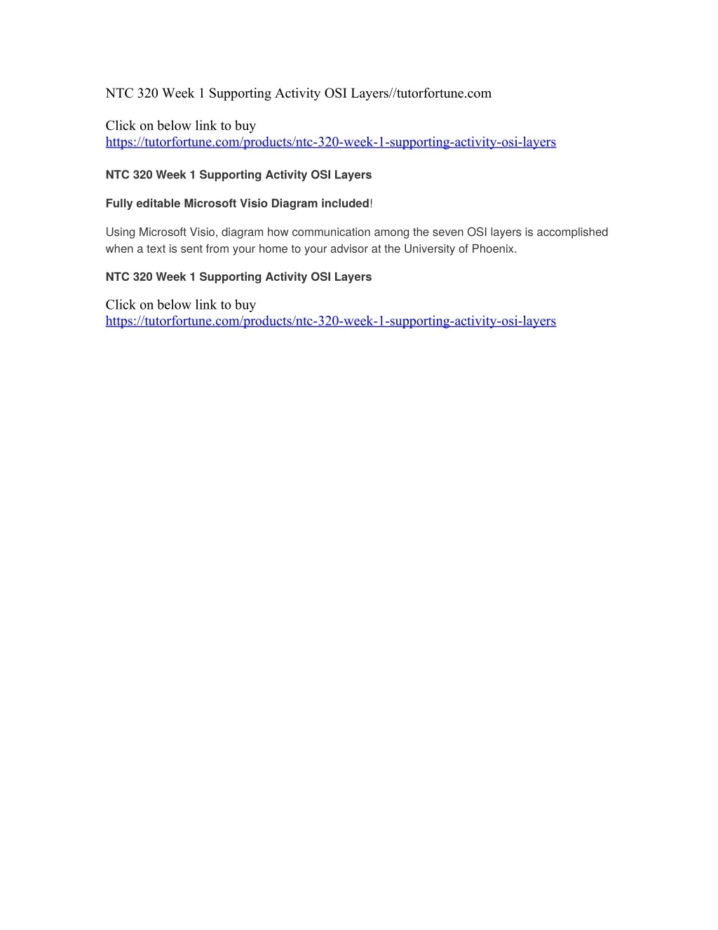 ntc 320 week 1 supporting activity osi layers