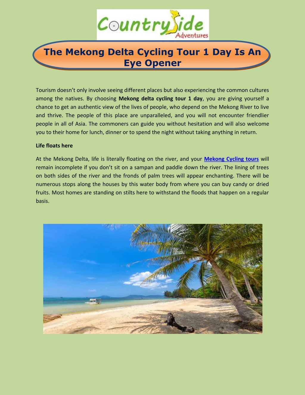 the mekong delta cycling tour