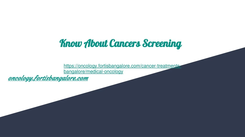 know about cancers screening