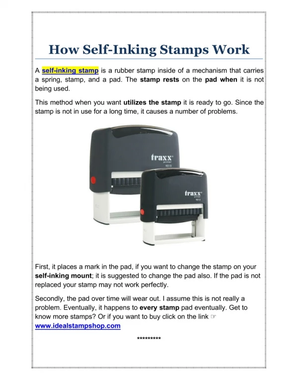 How Self-Inking Stamp Works?