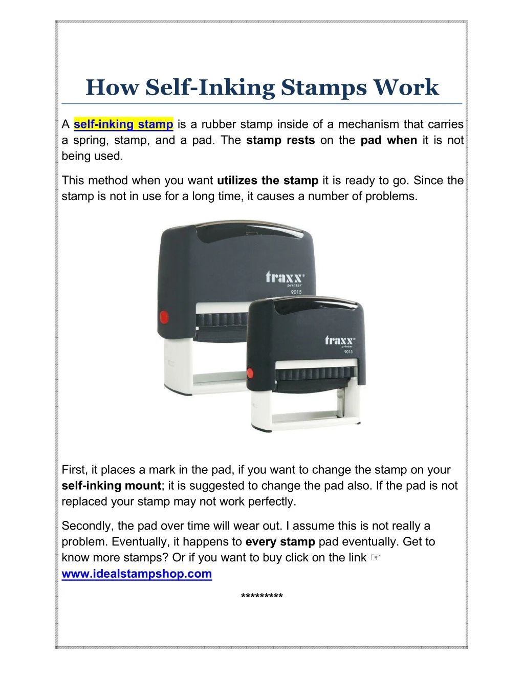 how self inking stamps work
