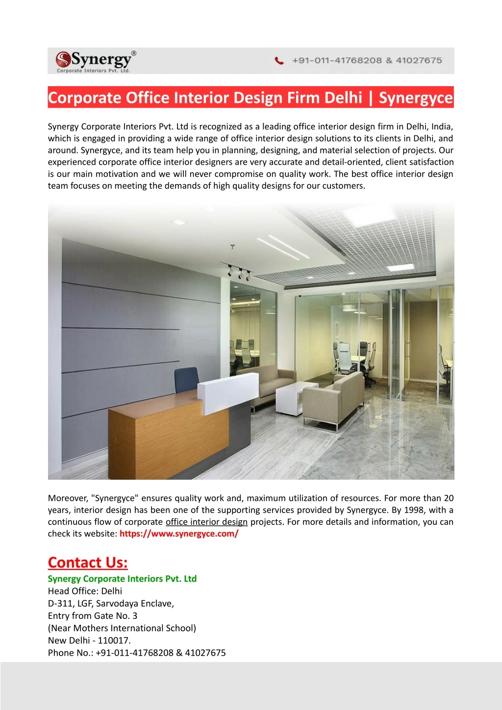 corporate office interior design firm delhi