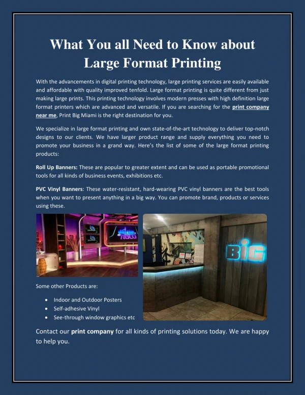 What You all Need to Know about Large Format Printing