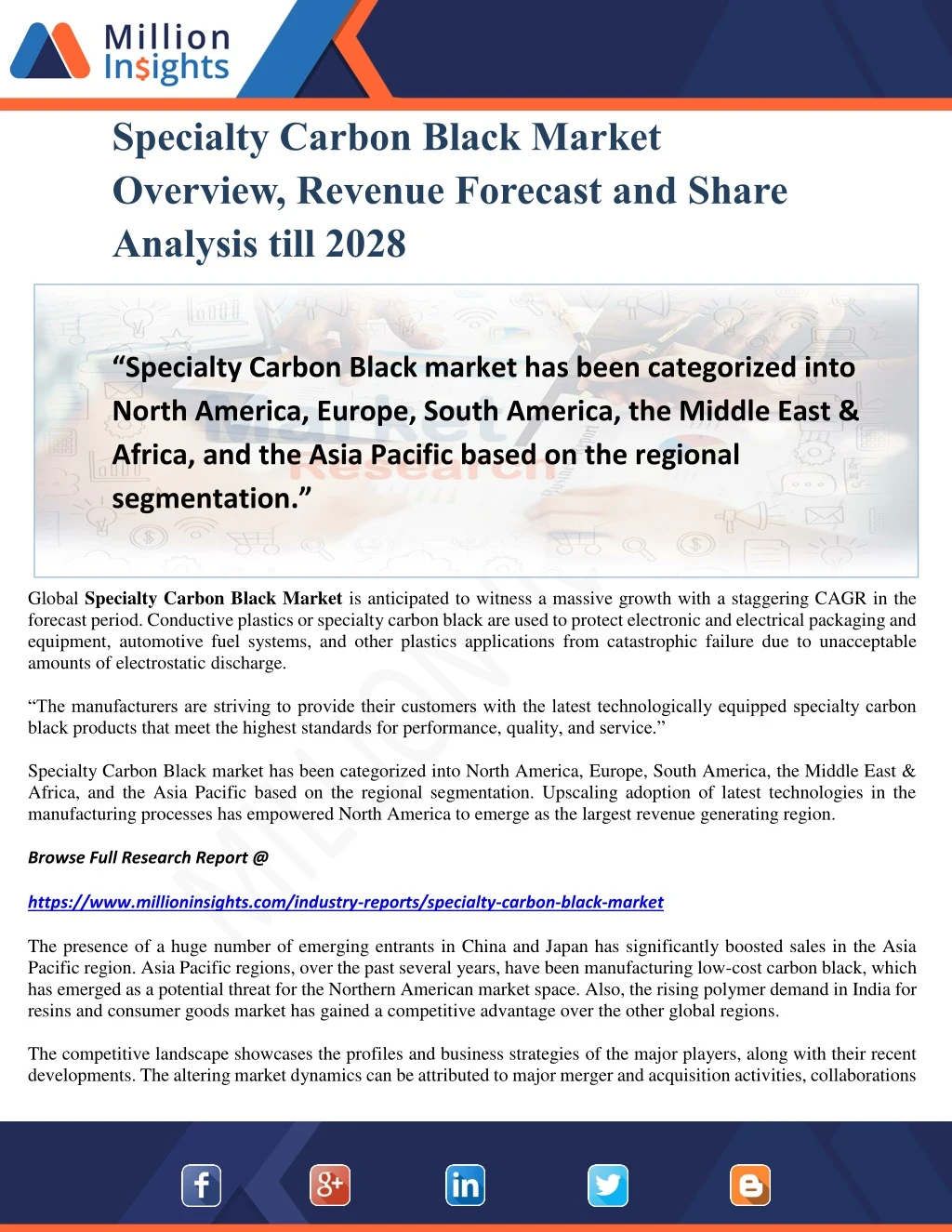 specialty carbon black market overview revenue