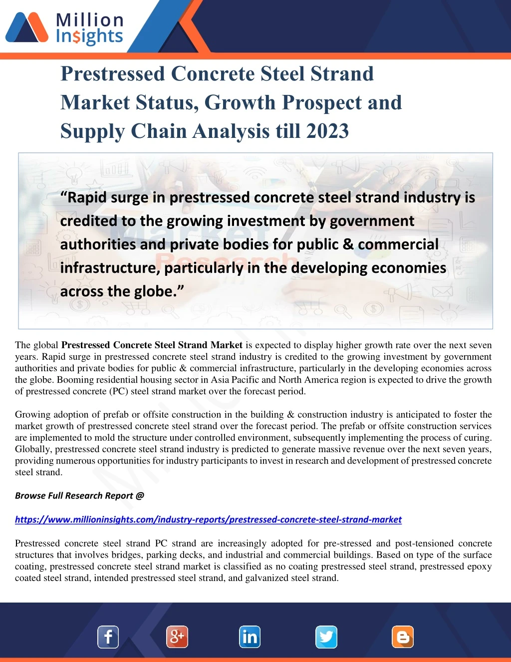 prestressed concrete steel strand market status