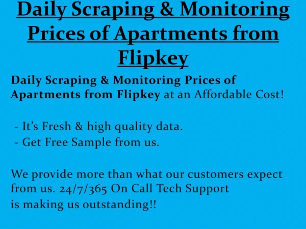 Daily Scraping & Monitoring Prices of Apartments from Flipkey