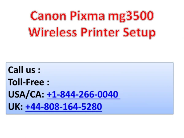 Canon mg3500 Wireless Printer Setup