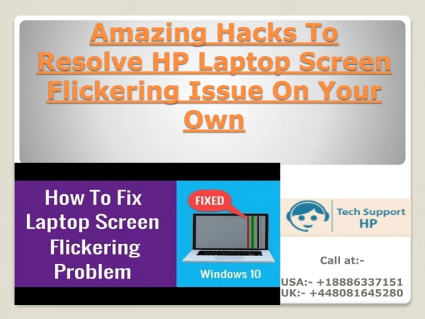 Get Quick Fix For hp laptop screen flickering