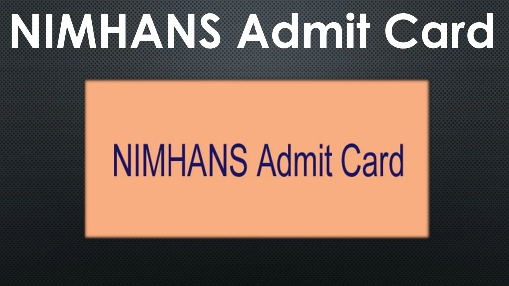 nimhans admit card