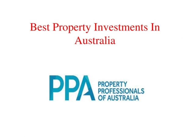 Best Property Investments In Australia