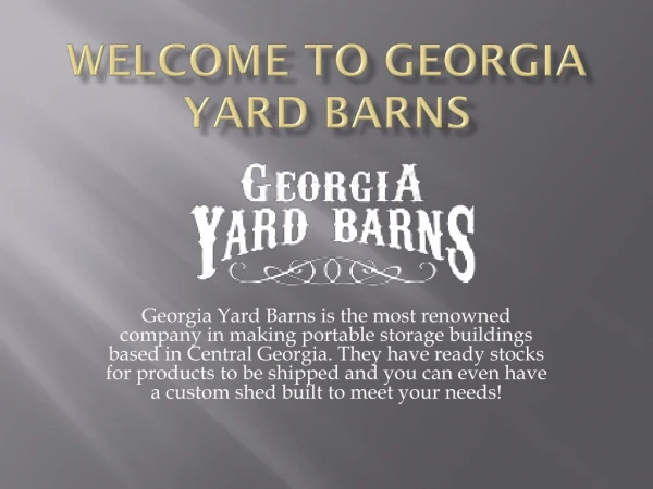 Welcome to Georgia Yard Barns