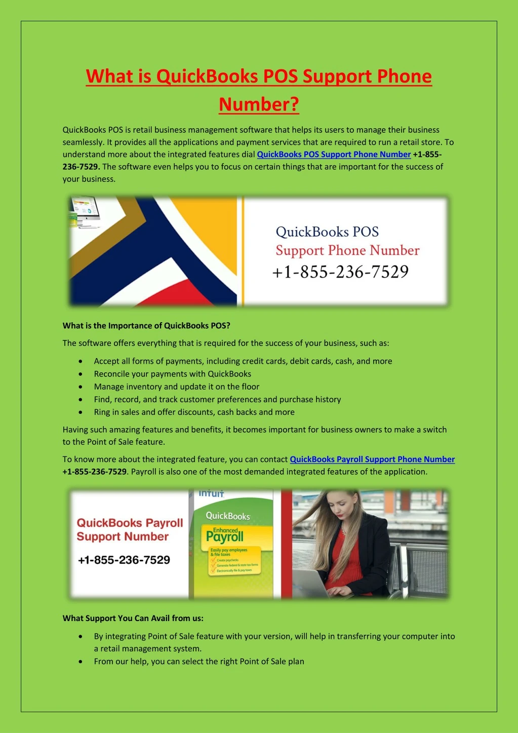 what is quickbooks pos support phone number
