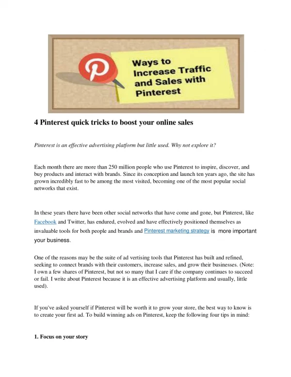 4 Pinterest quick tricks to boost your online sales
