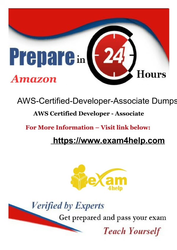 Build Your Success In AWS Certified Developer - Associate Exam With Exam4Help.com Real Study Material