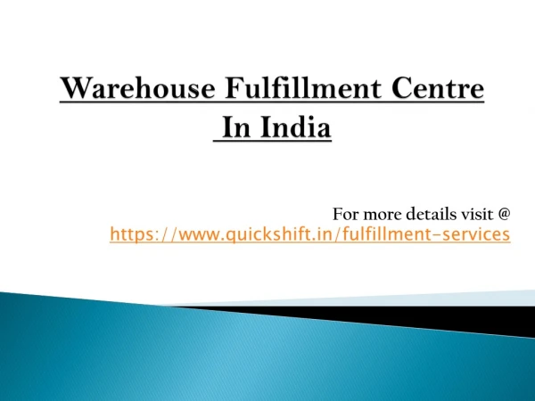 ecommerce fulfillment service center