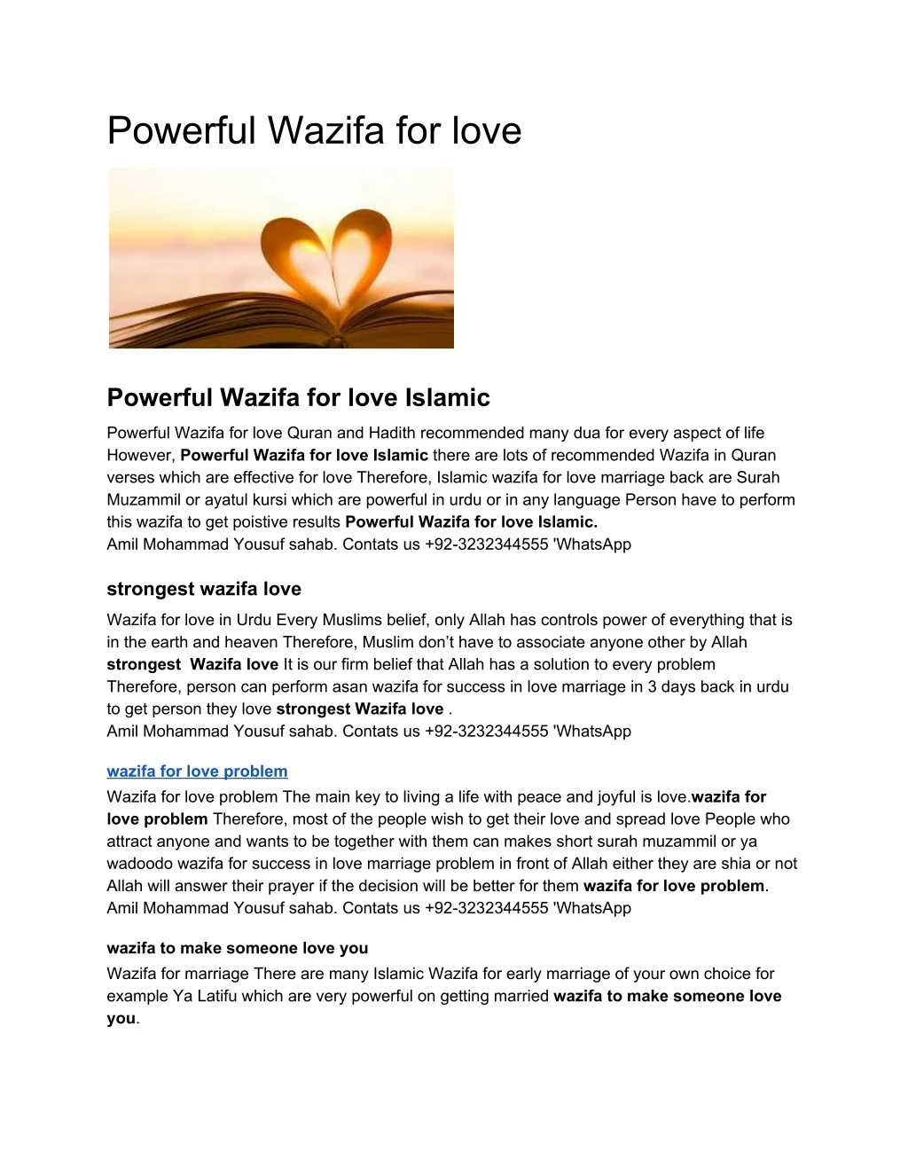 Powerful Wazifa for love