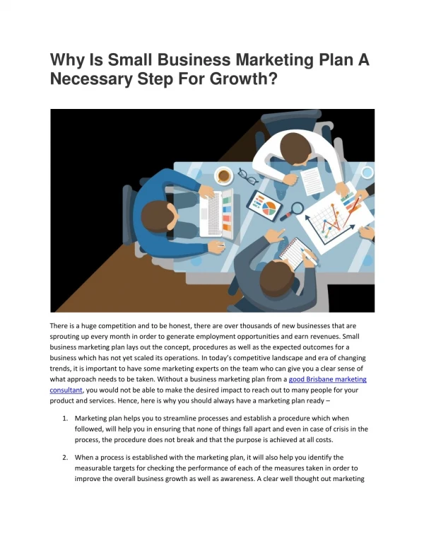 Why Is Small Business Marketing Plan A Necessary Step For Growth?