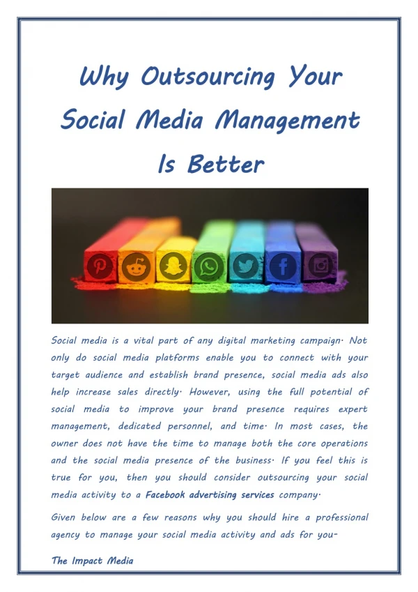 Why Outsourcing Your Social Media Management Is Better