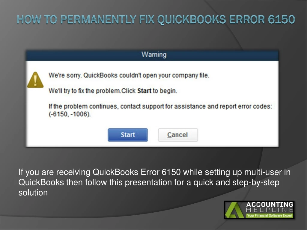 how to permanently fix quickbooks error 6150