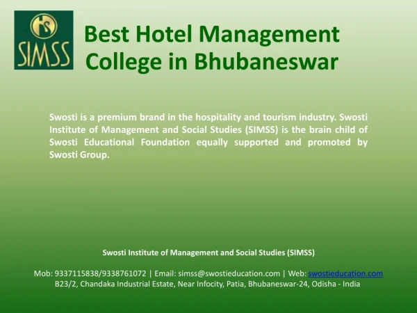 Best Hotel Management College in Bhubaneswar