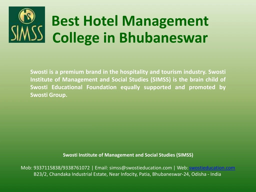 best hotel management college in bhubaneswar
