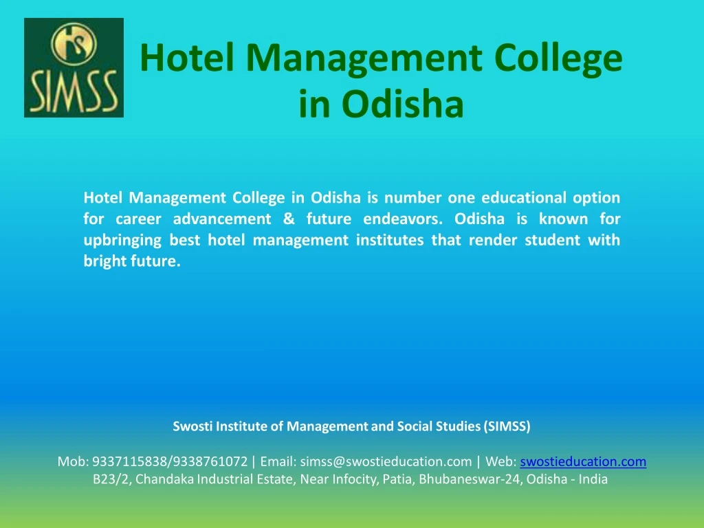 hotel management college in odisha