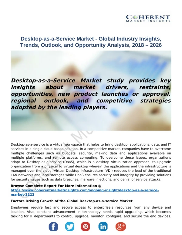 Desktop-as-a-Service Market